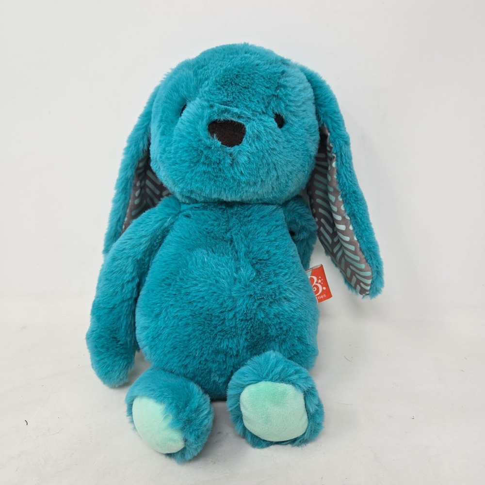 B. Softies Teal Blue Bunny Rabbit Plush Floppy Ears Chevron Pattern B. Toys‎